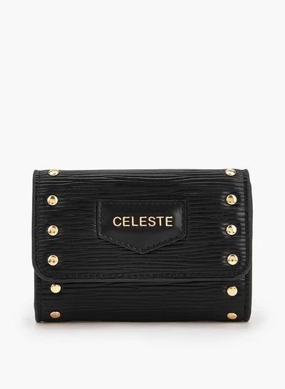 سيليست Stud Embellished Wallet with Button Closure